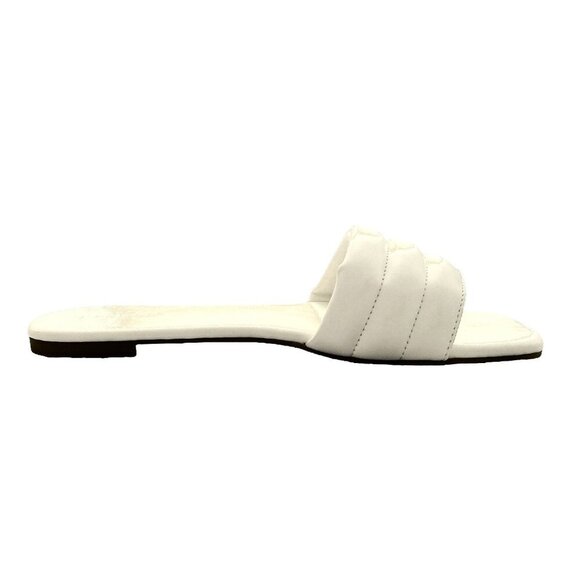 BAMBOO KICK Women's Cushion Band Slide Sandals Flats White Size 8 - Picture 4 of 9